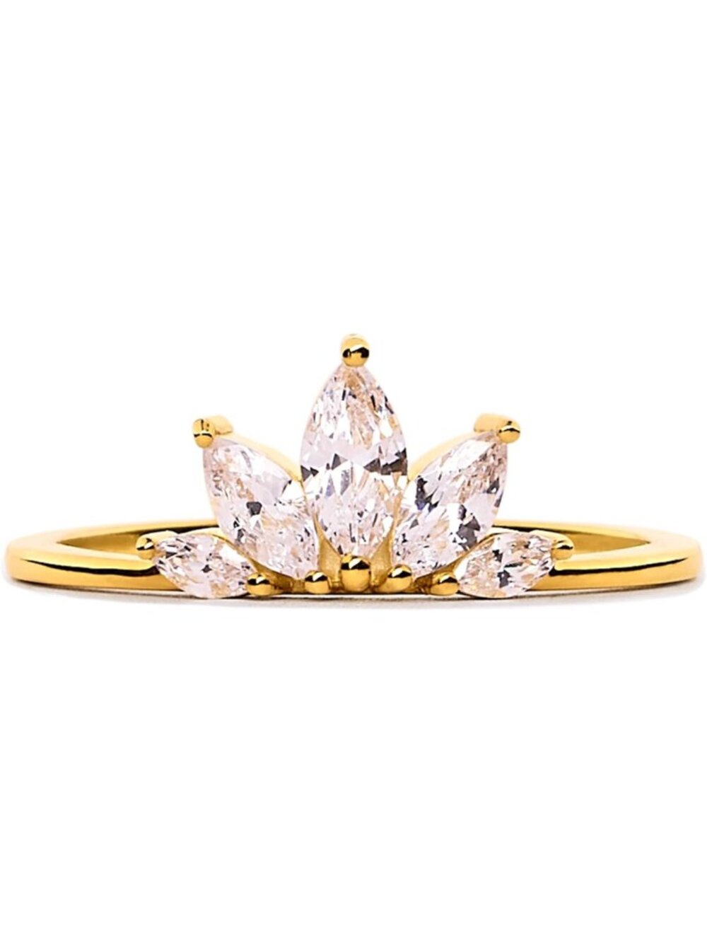 Gold Plated Marquise Ring for Women | Vintage Cocktail & Pinky Ring | Art Deco